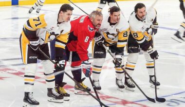 Alex Ovechkin poses for legendary photo with Sidney Crosby, Evgeni Malkin, and Kris Letang before potential final game against Penguins