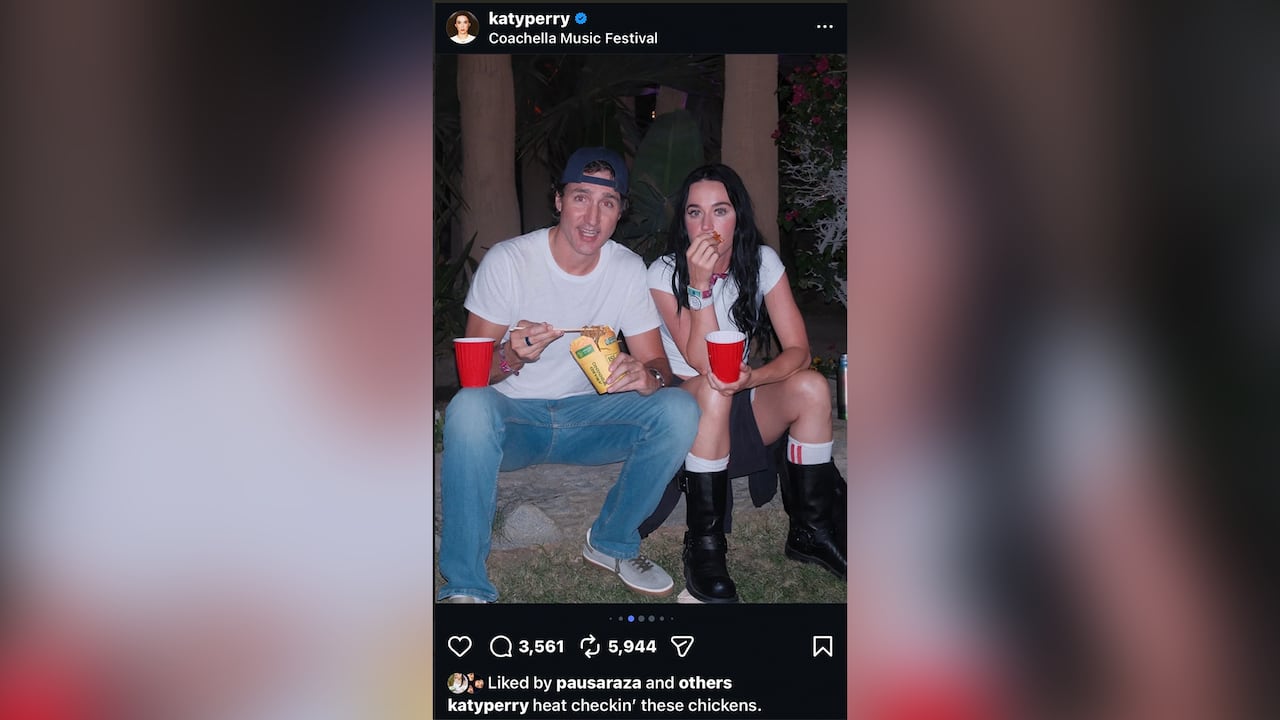 Katy Perry and her partner, former Prime Minister Justin Trudeau attending Coachella Music Festival weekend one.