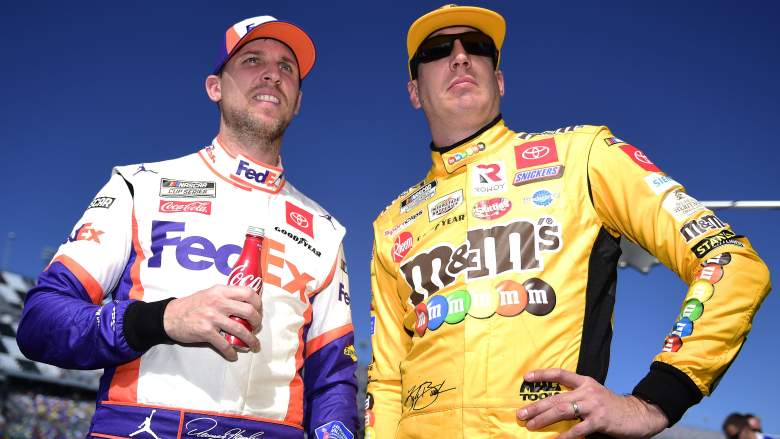 Denny Hamlin and Kyle Busch during NASCAR Cup Series race weekend