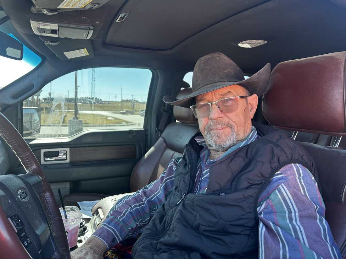 Mark Pieper sits in his pickup after receiving one of his last dialysis treatments in Chadron, Nebraska, before the rural hospital there shut down that service due to financial challenges. “I guess I’ll just bloat up and die in a month,” Pieper remembers thinking when he heard the news.