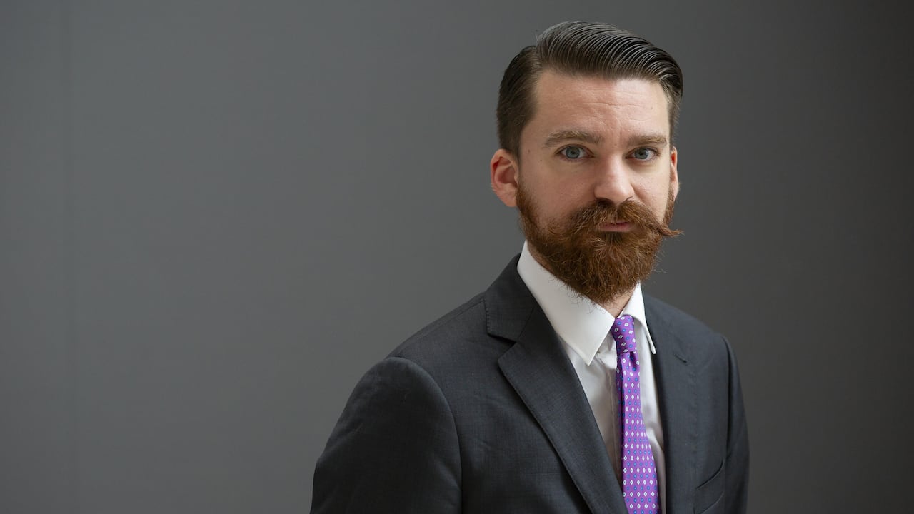 A man in a suit.