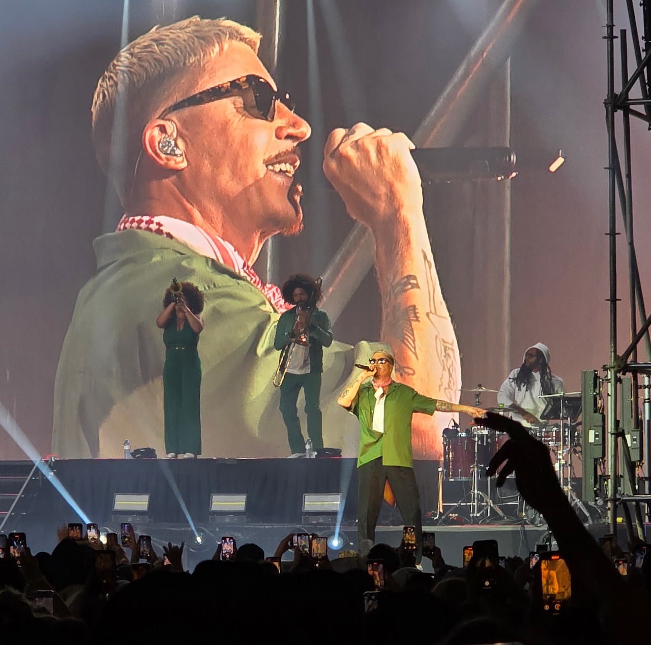 A man performs during a concert.