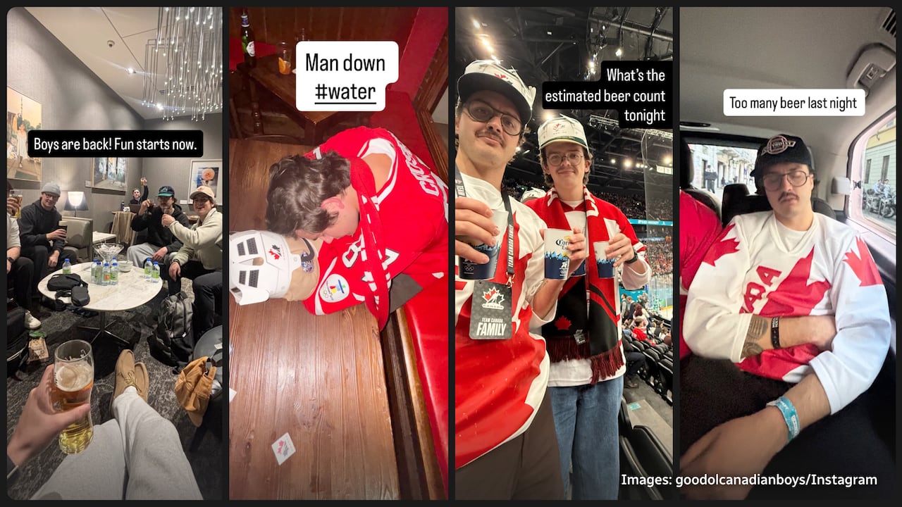 a series of social media posts showing young men with beer