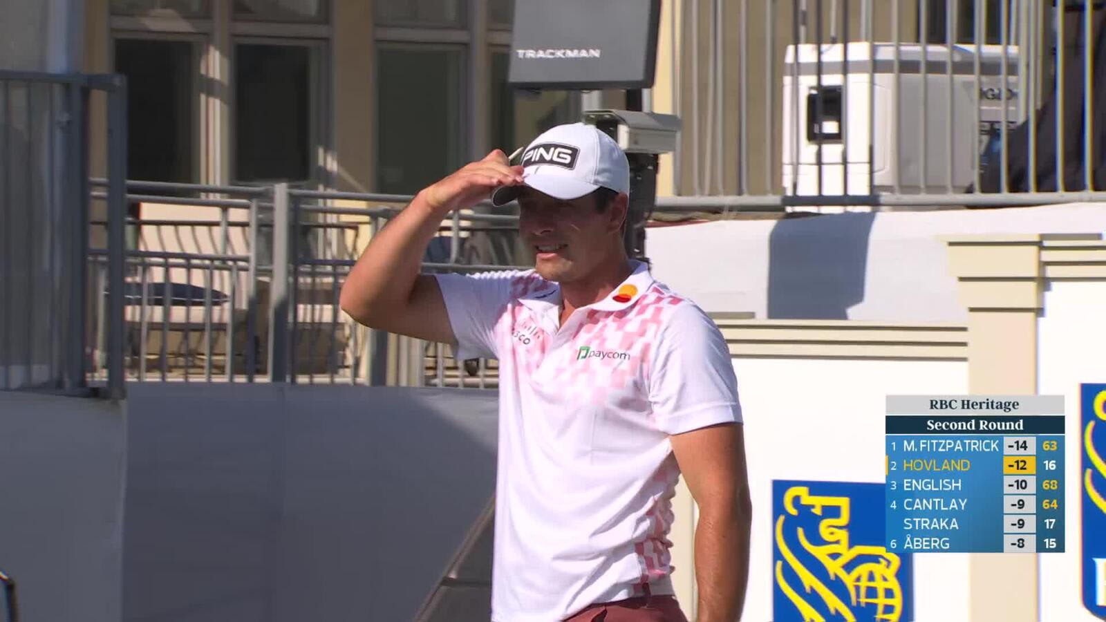 Viktor Hovland hits tee shot to 13 feet, sets up birdie on No. 17 at RBC Heritage