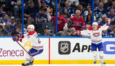 Slafkovsky’s hat trick lifts Canadiens to 4-3 overtime win over Lightning in playoff opener