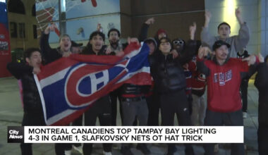 Montreal Canadiens top Tampa Bay Lightning 4-3 in game 1 of the playoffs
