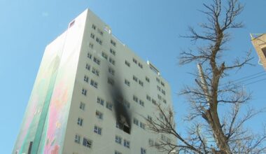 Firefighters battle blaze at Manitoba Housing highrise on Kennedy Street