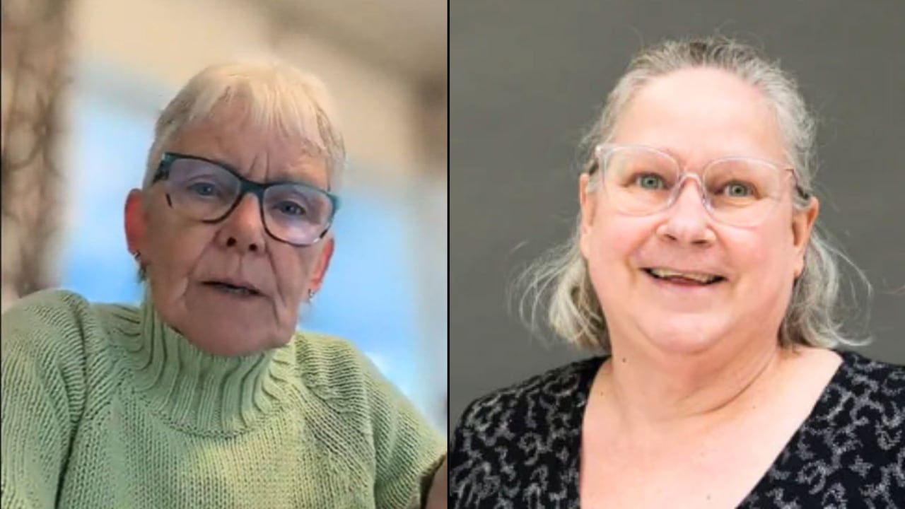 A collage of photos of two women.