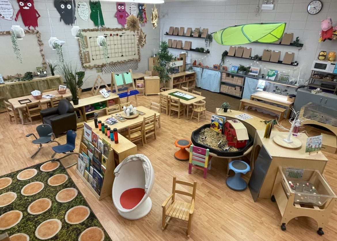 An empty preschool room.