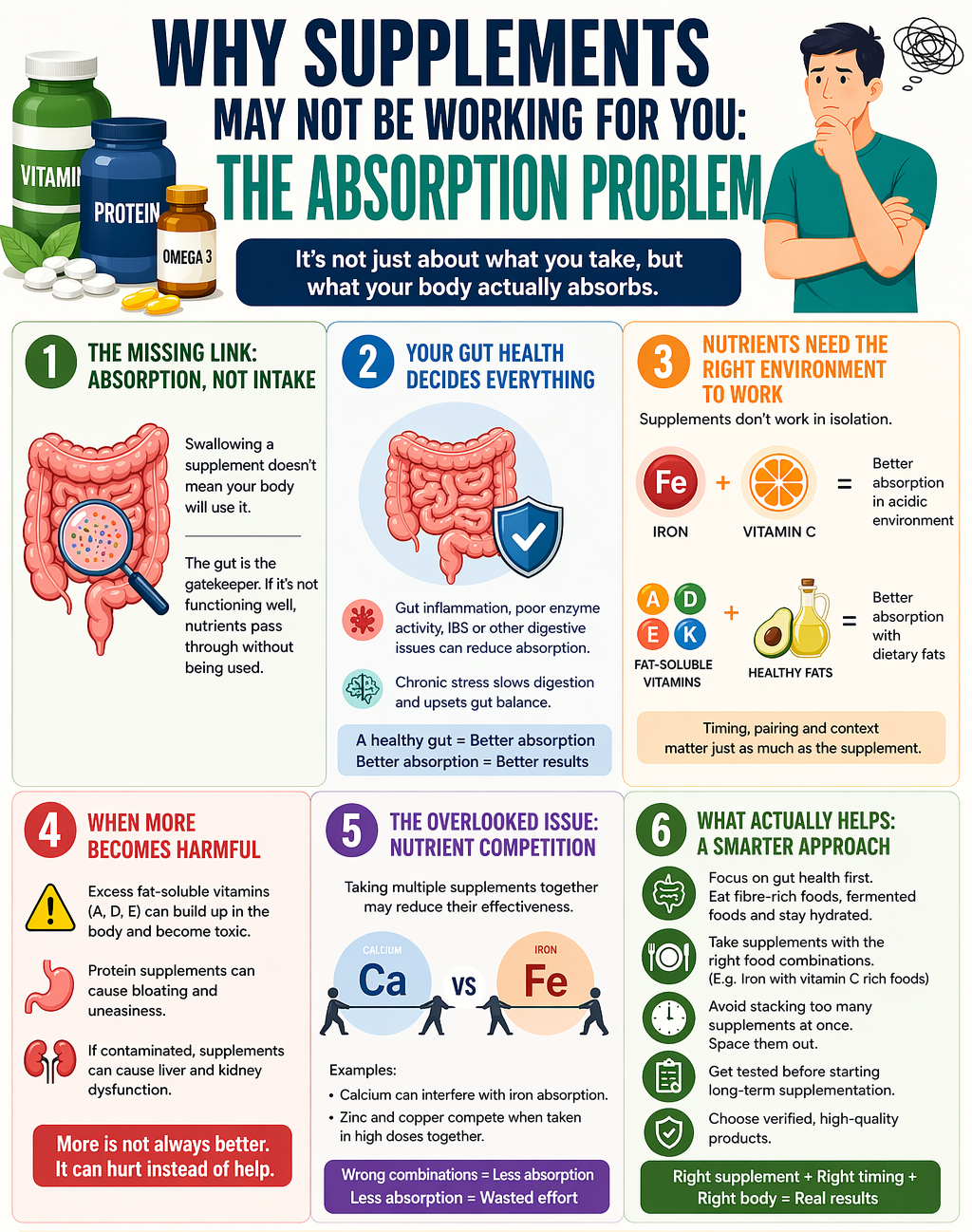 Excess intake can even be harmful. A targeted, evidence-based approach is the most effective way to make supplements work. medicines