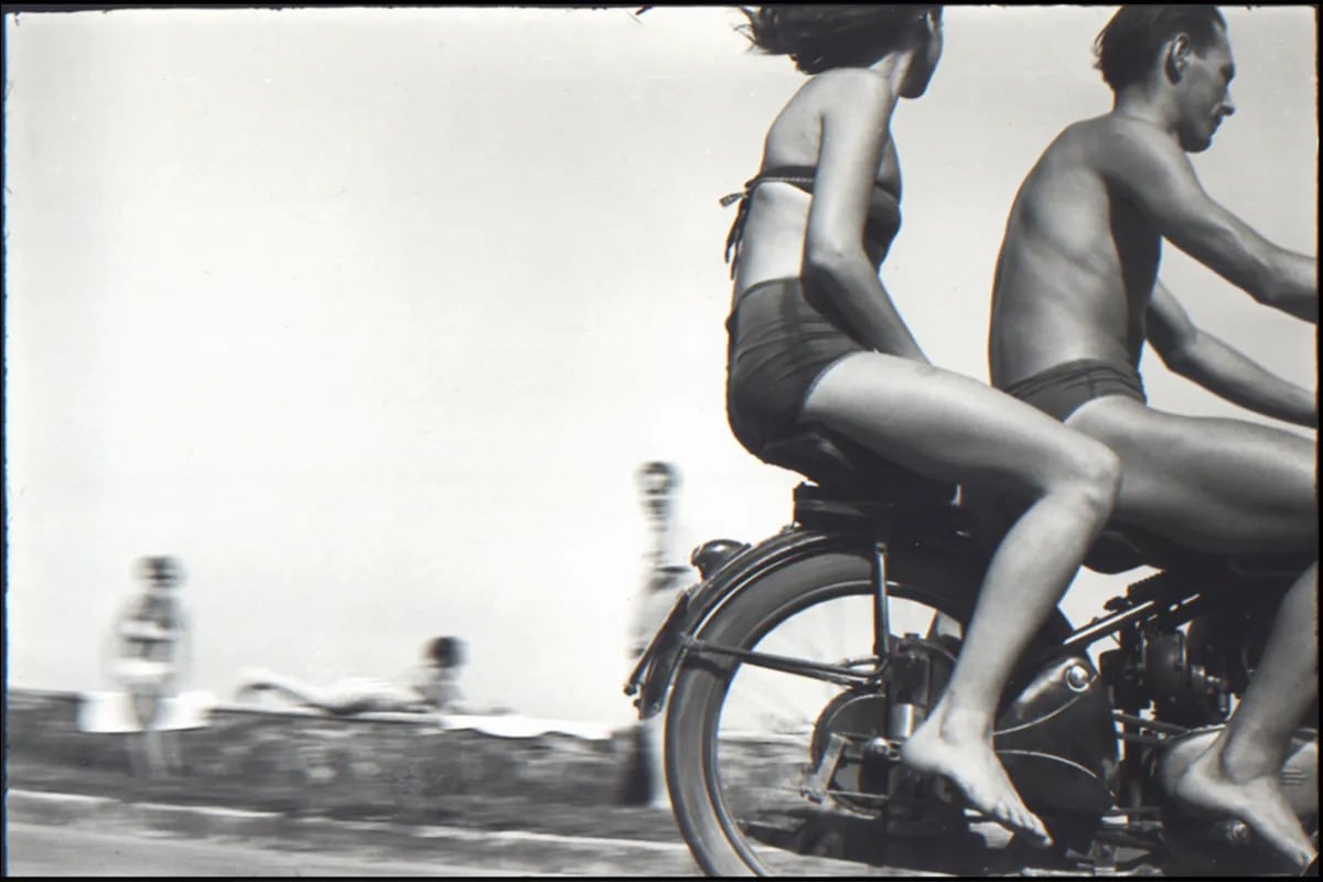 two people on a motorcycle