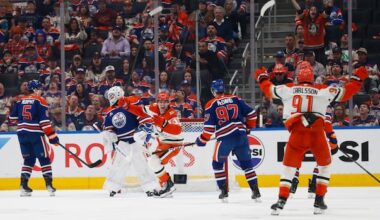 Gauthier scores twice as Ducks beat Oilers 6-4 in Game 2 of playoff series