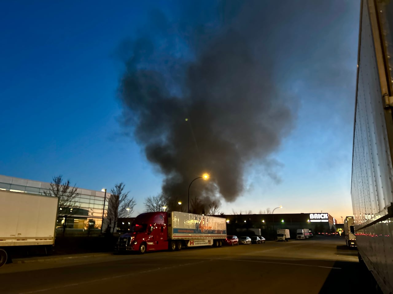 Fire at a plant
