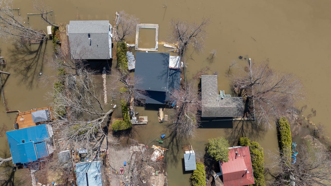 Some homes are flooded in western Quebec.