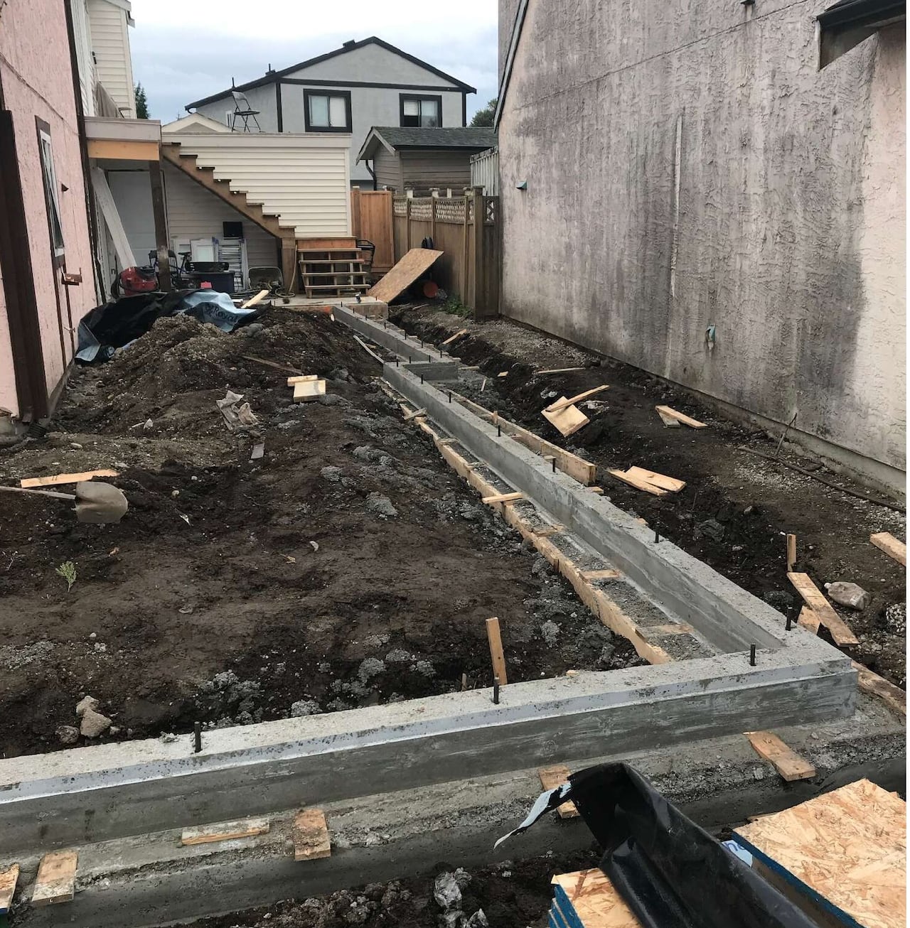 An under-construction foundation.