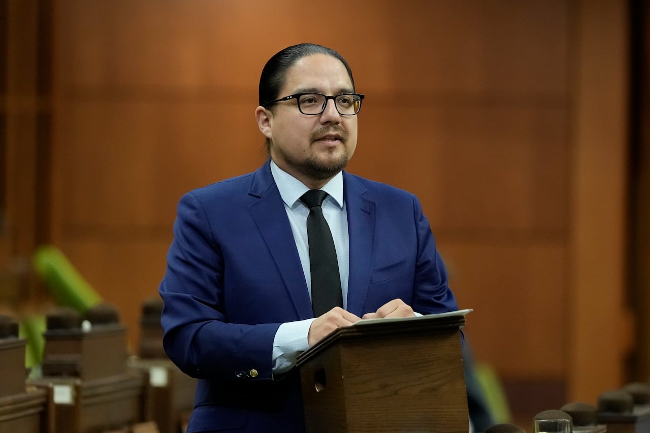MP for Edmonton Northwest Billy Morin rises in the House of Commons Friday, Feb.13, 2026. THE CANADIAN PRESS/Adrian Wyld