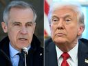 Prime Minister Mark Carney, left, and U.S. President Donald Trump.