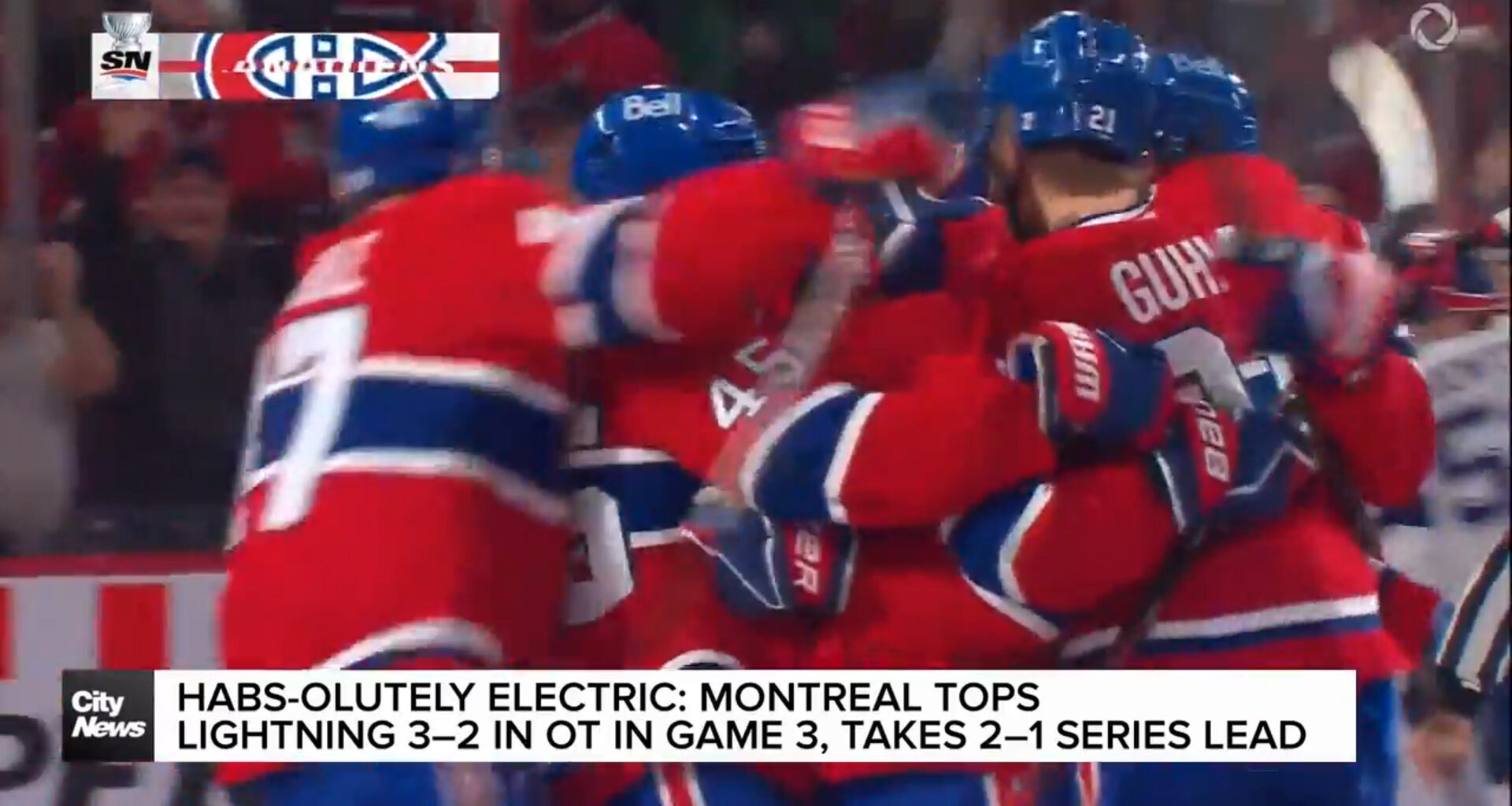Montreal Canadiens take 2–1 series lead with OT win in Game 3