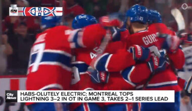 Montreal Canadiens take 2–1 series lead with OT win in Game 3