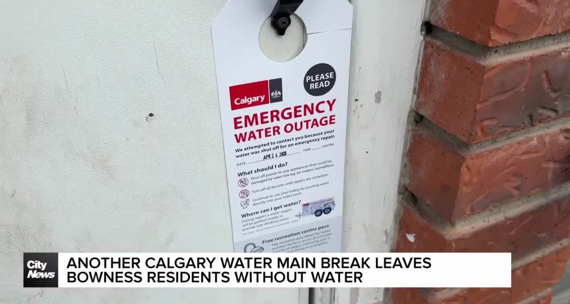 Another Calgary Water Main break leaves Bowness residents without water