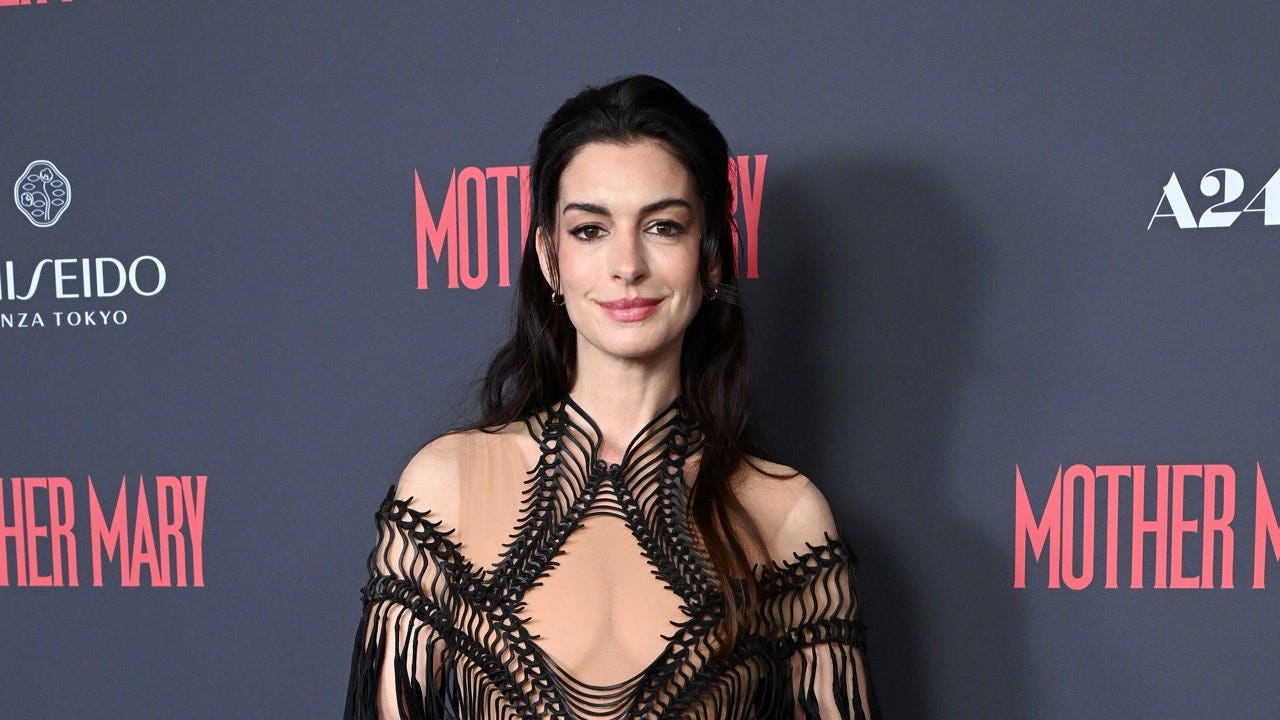 Anne Hathaway stuns in gothic gown at the London 'Mother Mary' premiere