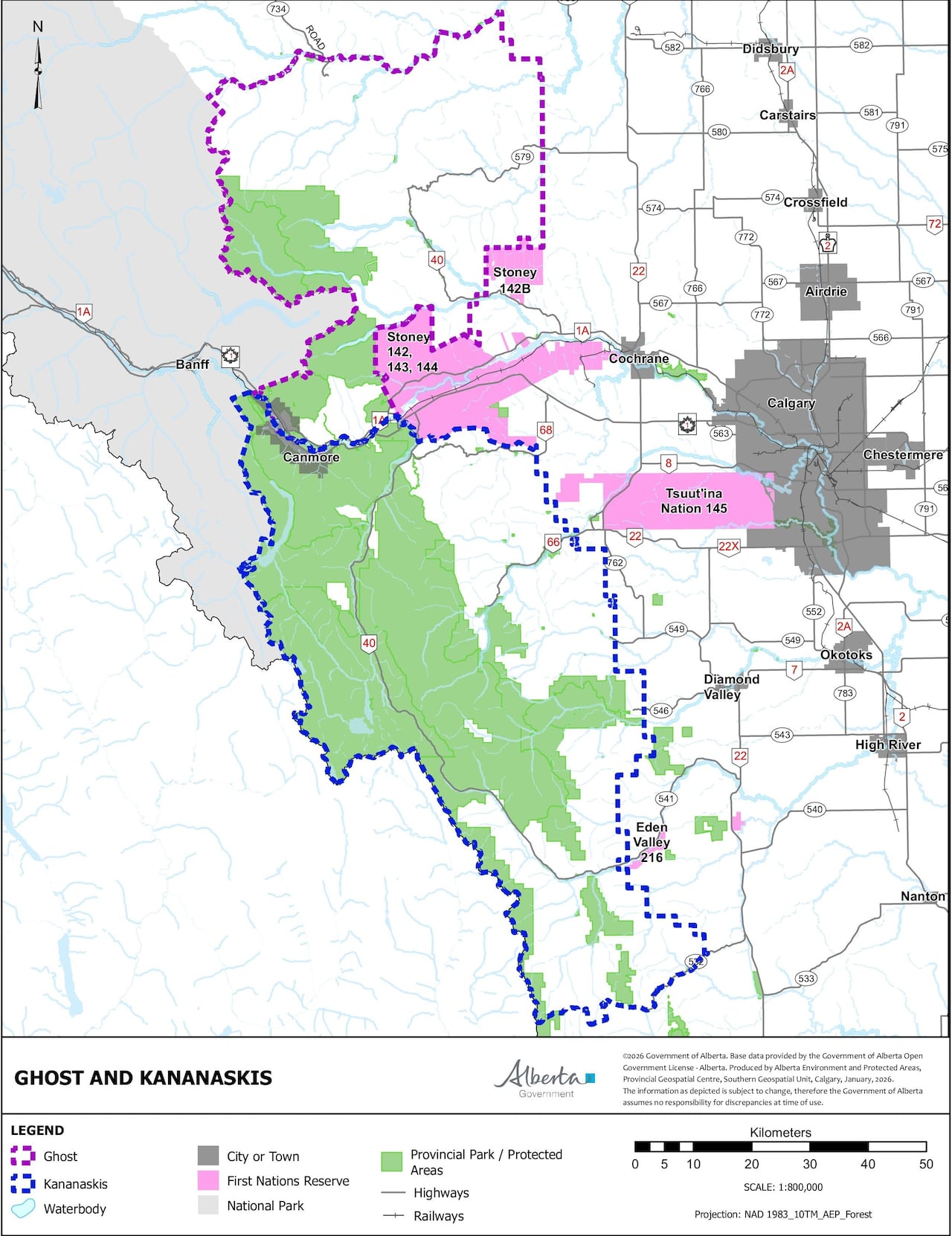A map of Ghost-Kananaskis.