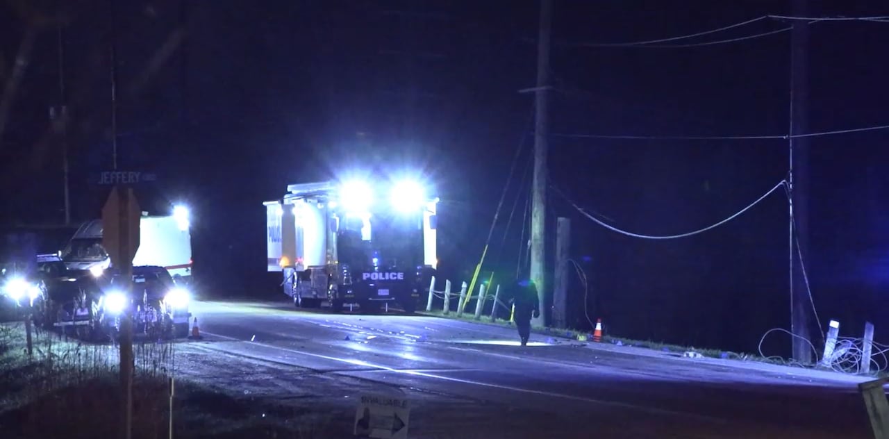York police vehicles at a crash scene
