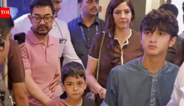 Aamir Khan and girlfriend Gauri Spratt turn Junaid Khan and Sai Pallavi's 'Ek Din' event into family affair; star couple attends event with their sons - WATCH﻿ |