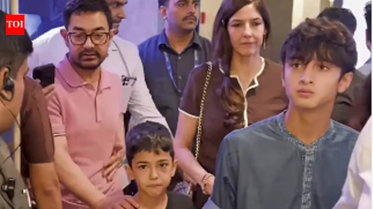 Aamir Khan and girlfriend Gauri Spratt turn Junaid Khan and Sai Pallavi's 'Ek Din' event into family affair; star couple attends event with their sons - WATCH﻿ |