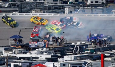 Bubba Wallace triggers one of the biggest wrecks in NASCAR history, 'Dega lap dances & Cowboy Pillow girls!