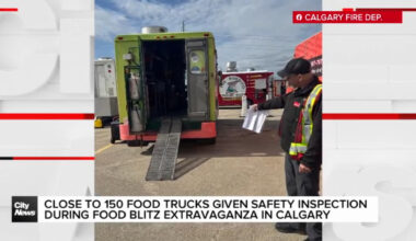 Close to 150 food trucks given safety inspection during food blitz extravaganza in Calgary