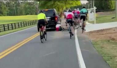 Video shows driver striking cyclists; 72-year-old man arrested