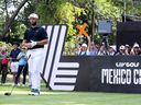 Captain Jon Rahm, of Legion XIII, waits to hit on the 13th tee during the final round of LIV Golf Mexico City at Club de Golf Chapultepec.