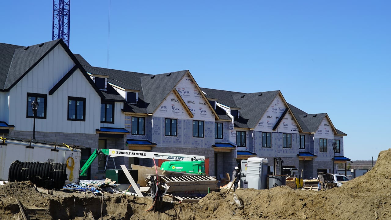 Four homes in progress of being built