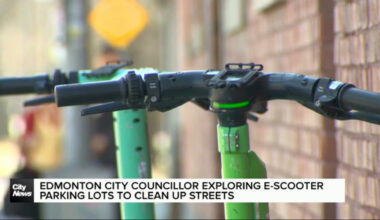 Edmonton city councillor exploring e-scooter parking lots to clean up streets
