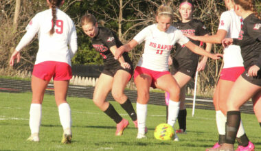 Emily Waltz (11) scored three times for Big Rapids on Wednesday.
