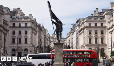 Banksy confirms he's behind statue in central London - BBC