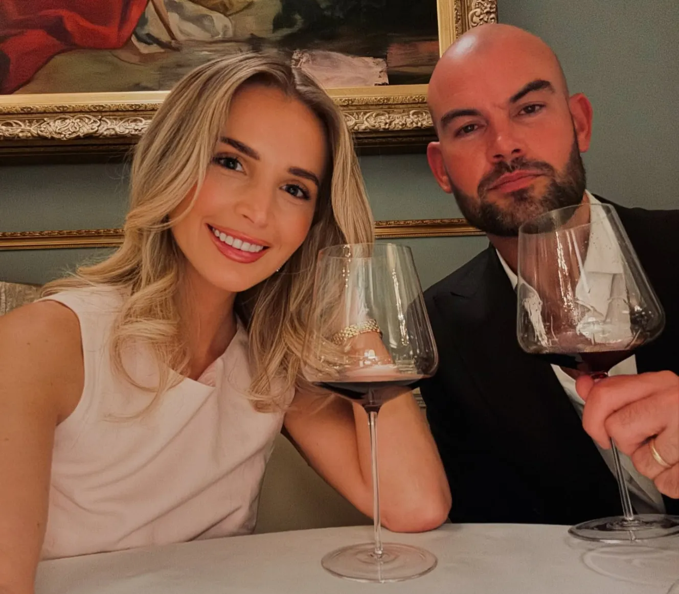 Emily with her husband at Grantley Hall.