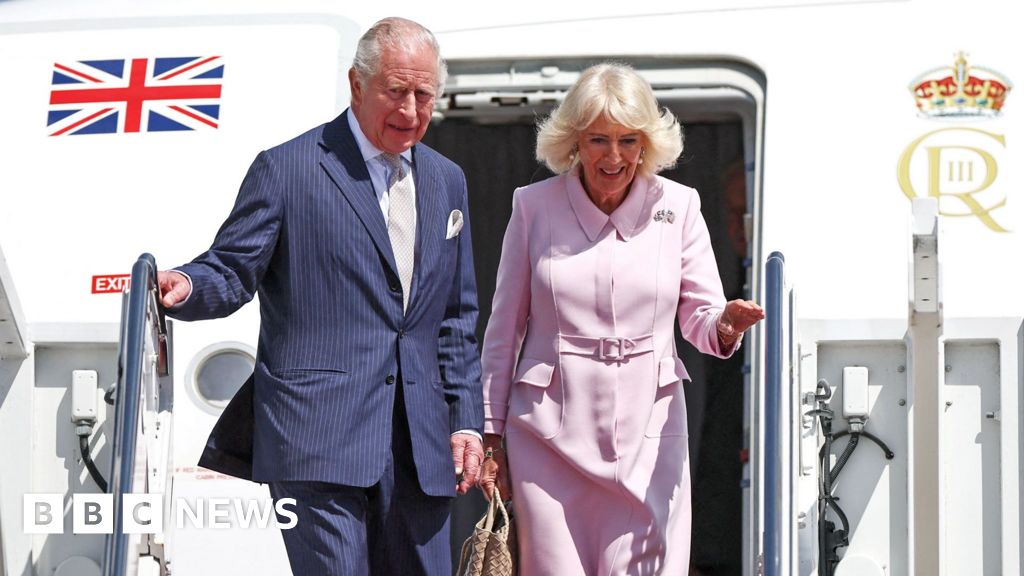 In pictures: King Charles and Queen Camilla begin US state visit - BBC