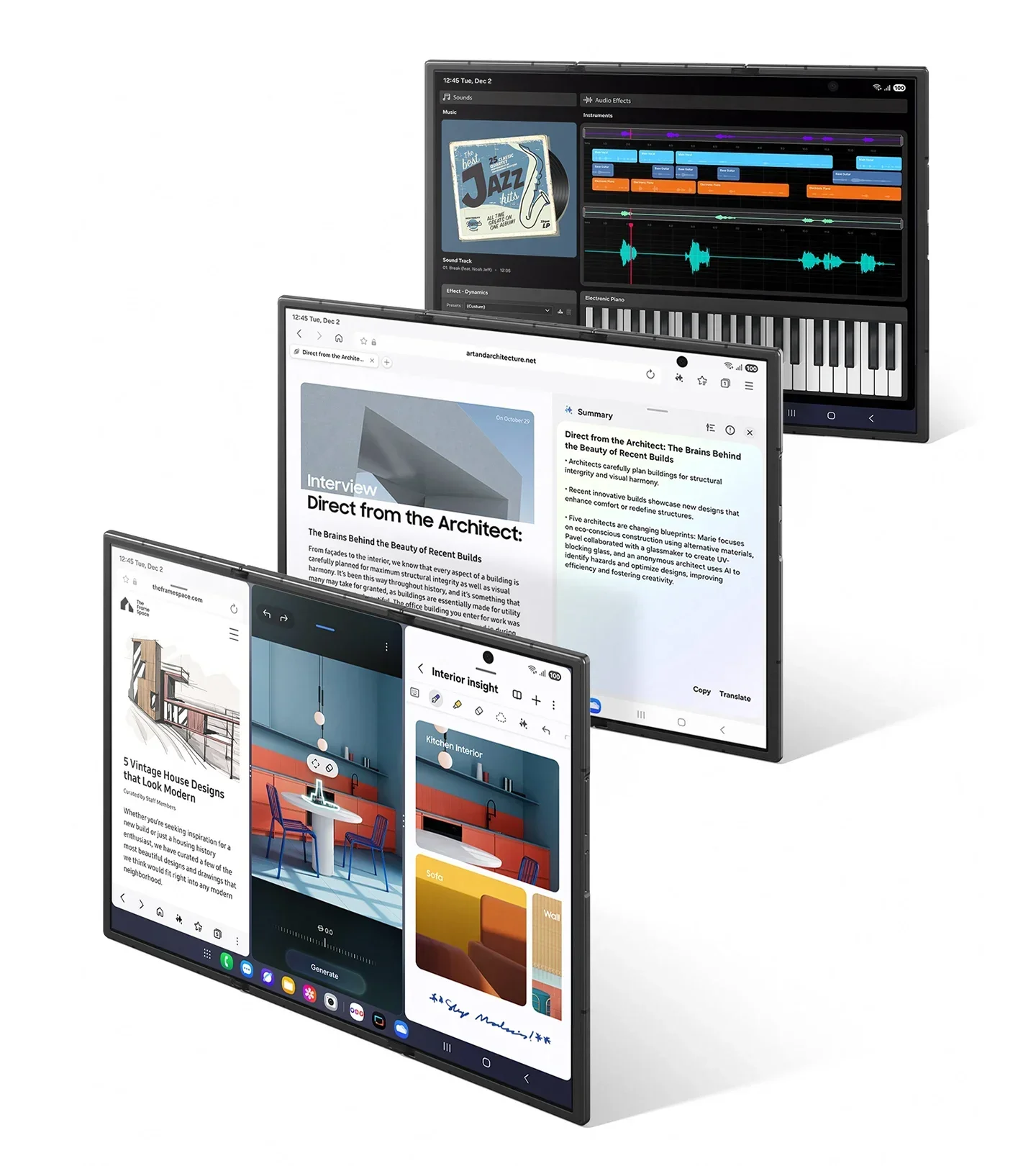 Tri-foldables are still super exotic. | Image by Samsung - Phones can't replace laptops. But tri-foldables could, and Samsung might give it a shot