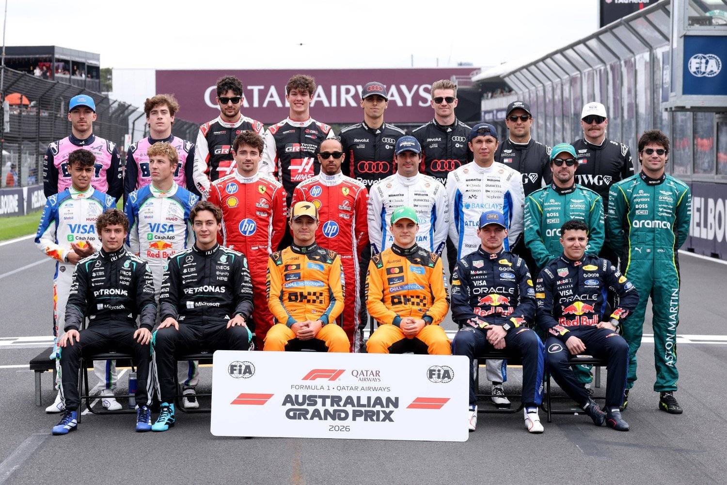 Group 2026 driver photo at the 2026 Australian Grand Prix - Sunday