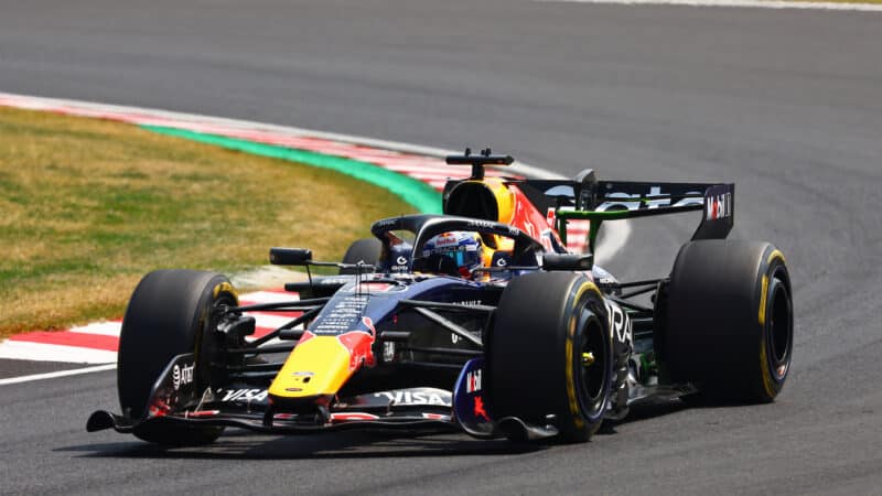Max Verstappen (Red Bull-Ford) during practice for the 2026 Japanese Grand Prix