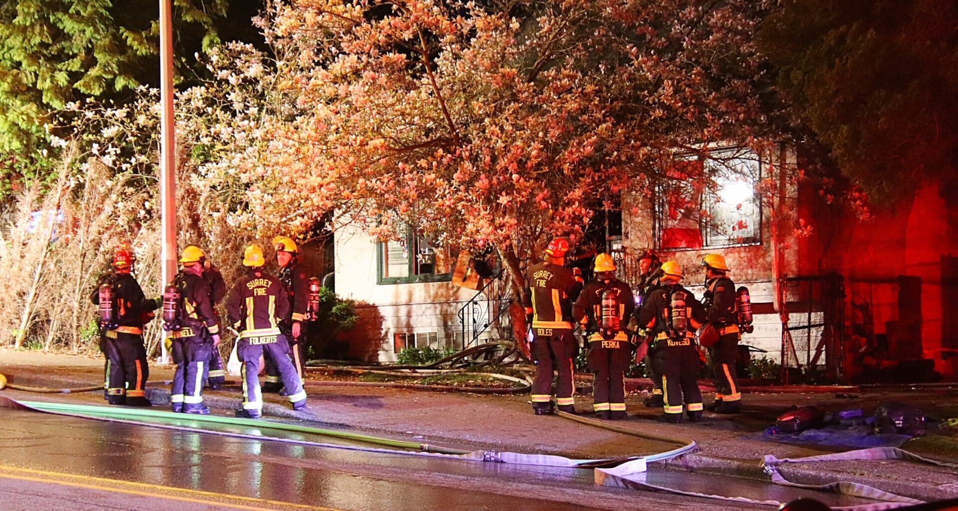 Surrey house fire sends 5 to hospital