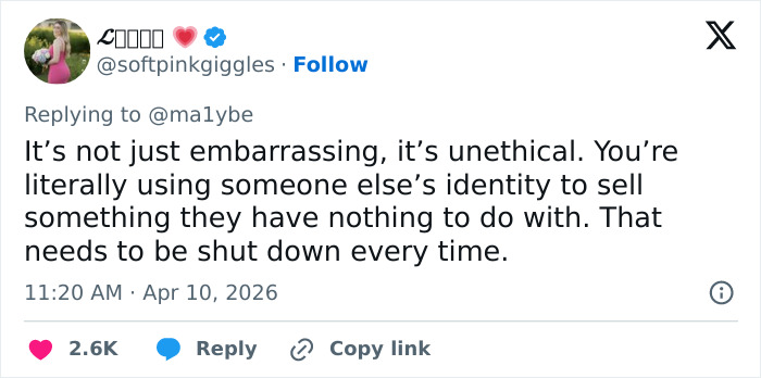 Screenshot of a tweet criticizing an influencer for unethical behavior, highlighting Sydney Sweeney exposes influencer’s lie.