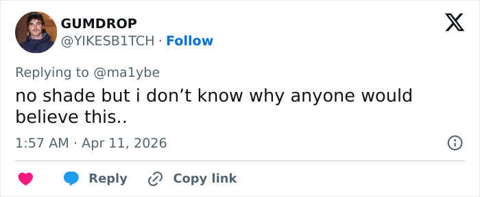 Screenshot of a tweet discussing Sydney Sweeney exposing an influencer’s lie and receiving praise for it.