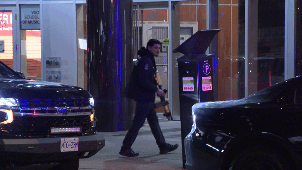 Vancouver sidewalk closed after reports of man with firearm VPD arrest man after items thrown from high rise building