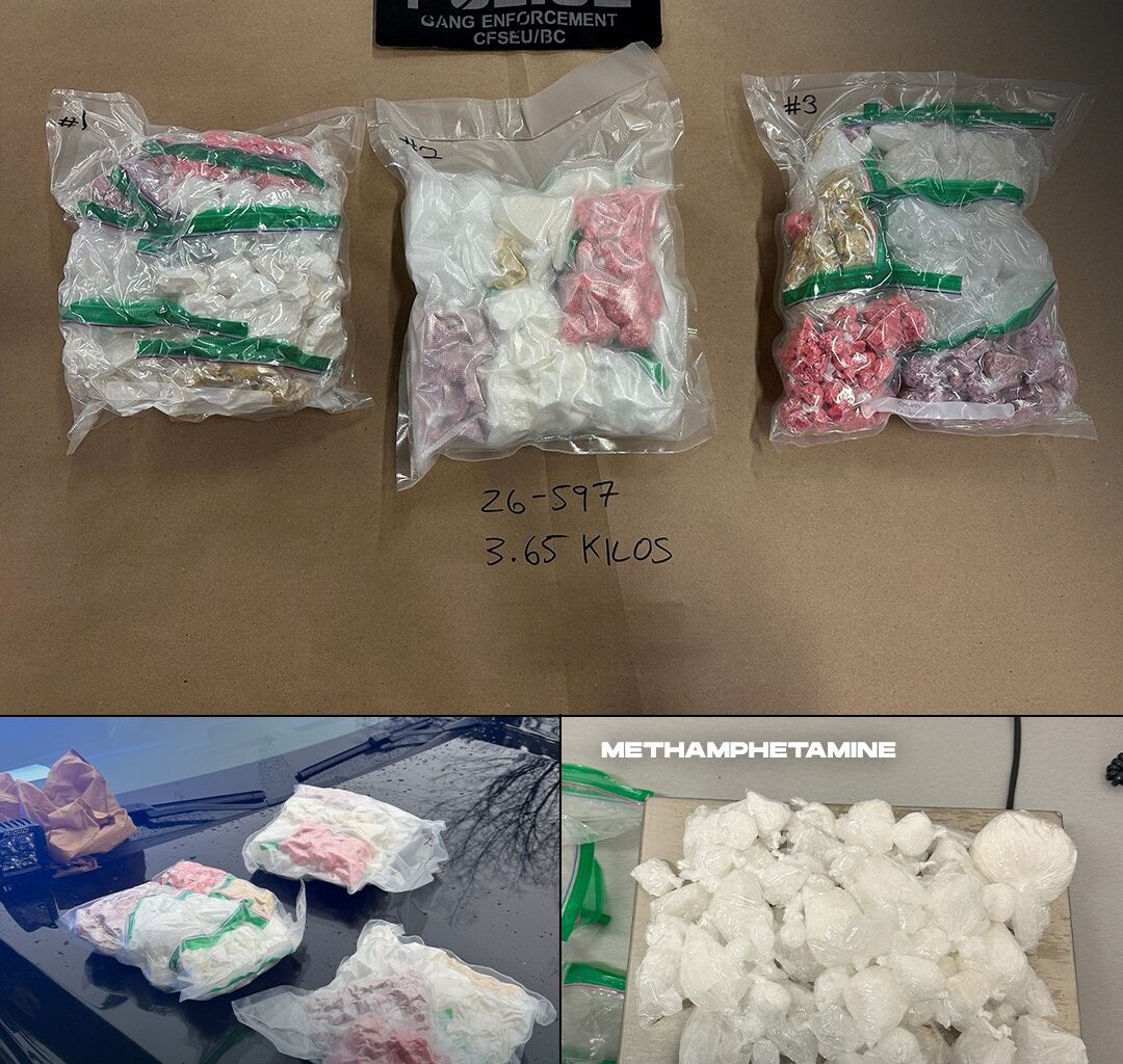 Police conduct large drug seizure from traffic stop in Surrey
