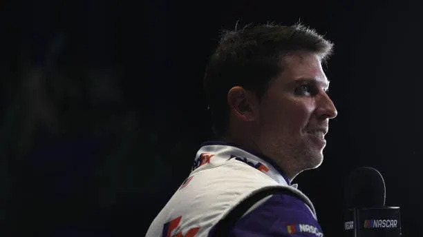 Denny Hamlin during the NASCAR Cup Series Daytona 500 Media Day. (Photo by James Gilbert/Getty Images)Photo by James Gilbert/Getty Images