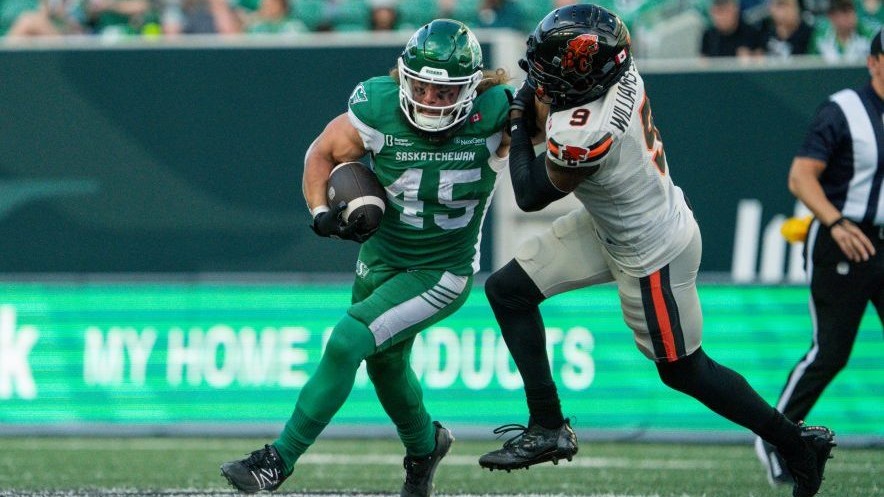 AJ Ouellette ‘bringing the dad strength’ to Riders training camp in May