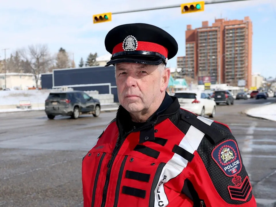  Sgt. Andy Woodward is seen on March 26, 2026. With a high number of fatal collisions in recent times, many of them due to excessive speed, the Calgary Police Service and City of Calgary are reminding Calgarians that traffic safety is everyone’s responsibility.